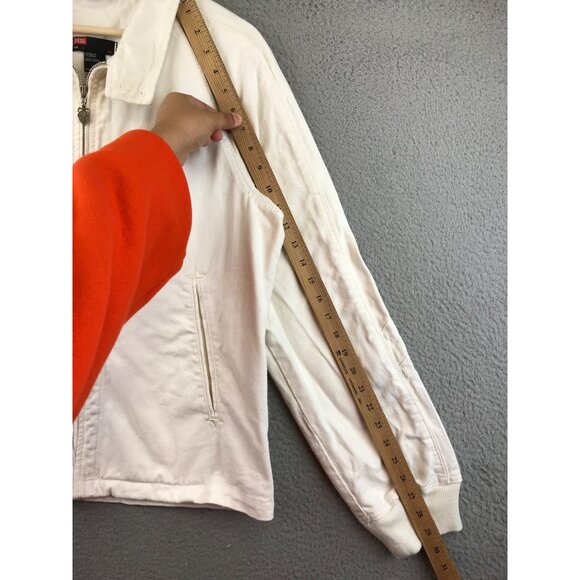 Men's Diesel Full Zip Bomber Jacket White Fraternity size L - Picture 12 of 15